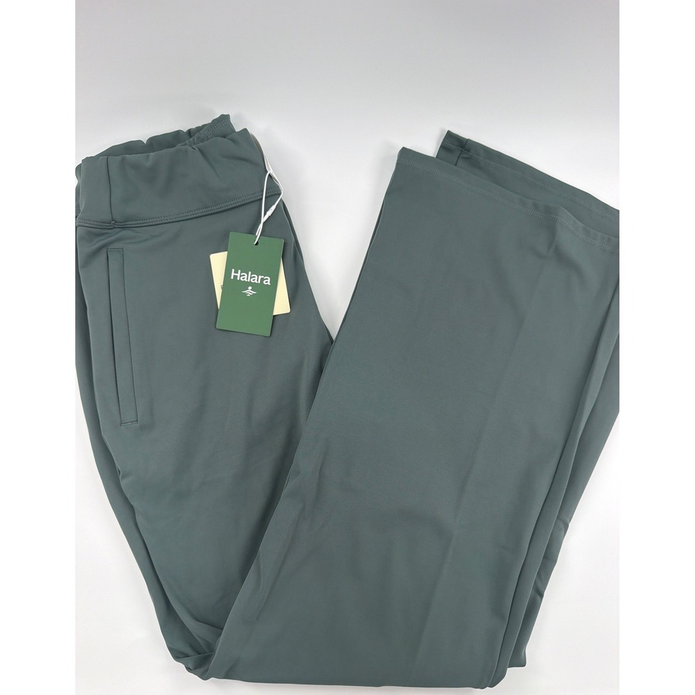 Halara Wide Leg Petite Athleisure Pants Green Size M Petite 02709300 NWT